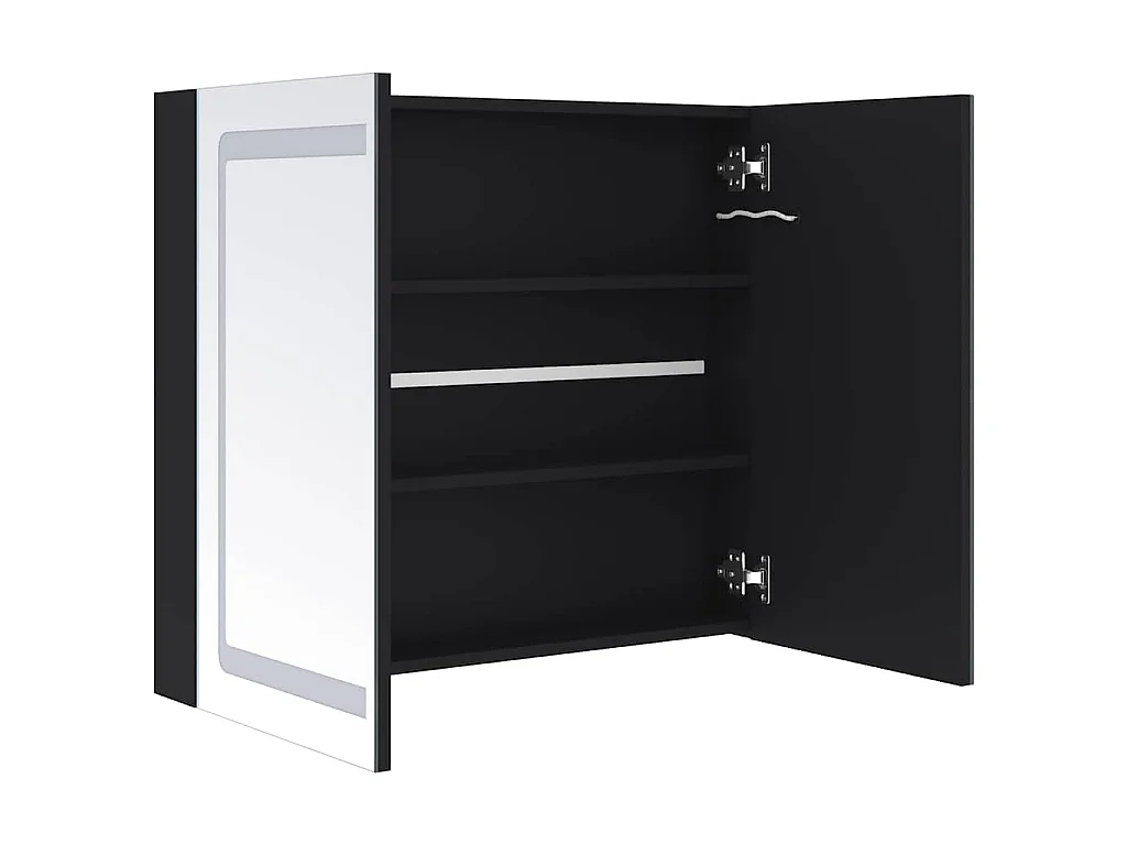 Armoire de salle de bain à miroir LED 80x12,2x68 cm