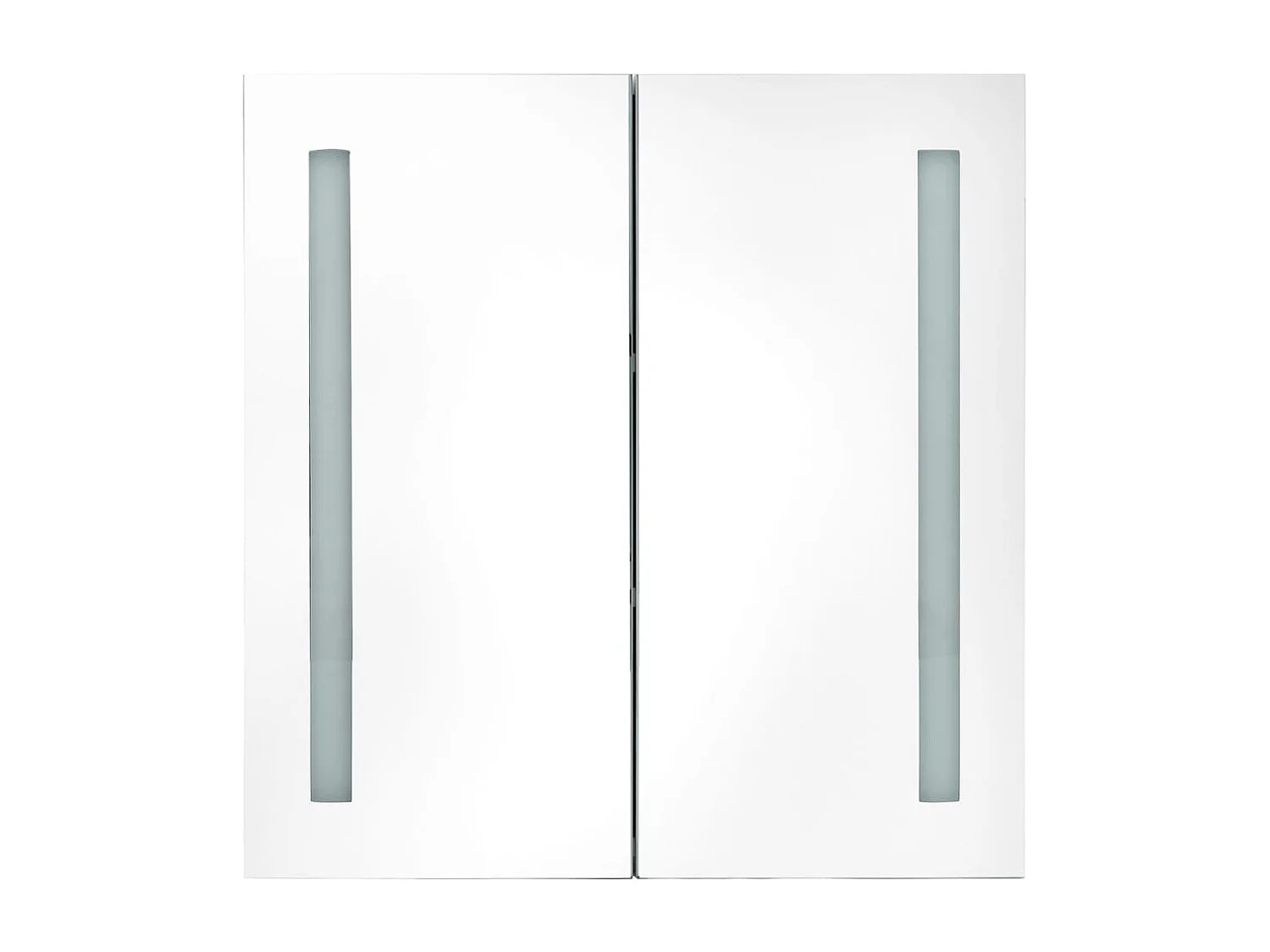 Armoire de salle de bain à miroir LED blanc et chêne 62x14x60cm