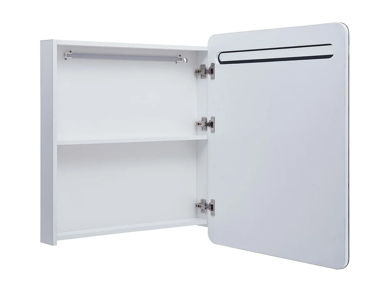 Armoire de salle de bain à miroir LED 68x9x80 cm