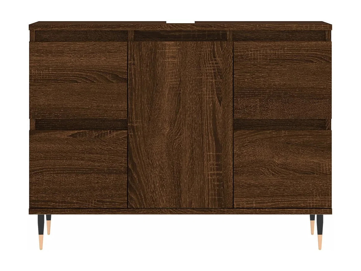 Armoire salle de bain chêne marron 80x33x60cm bois d'ingénierie