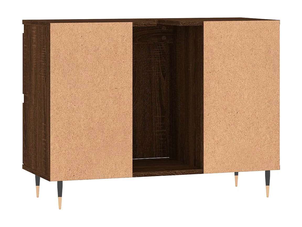 Armoire salle de bain chêne marron 80x33x60cm bois d'ingénierie