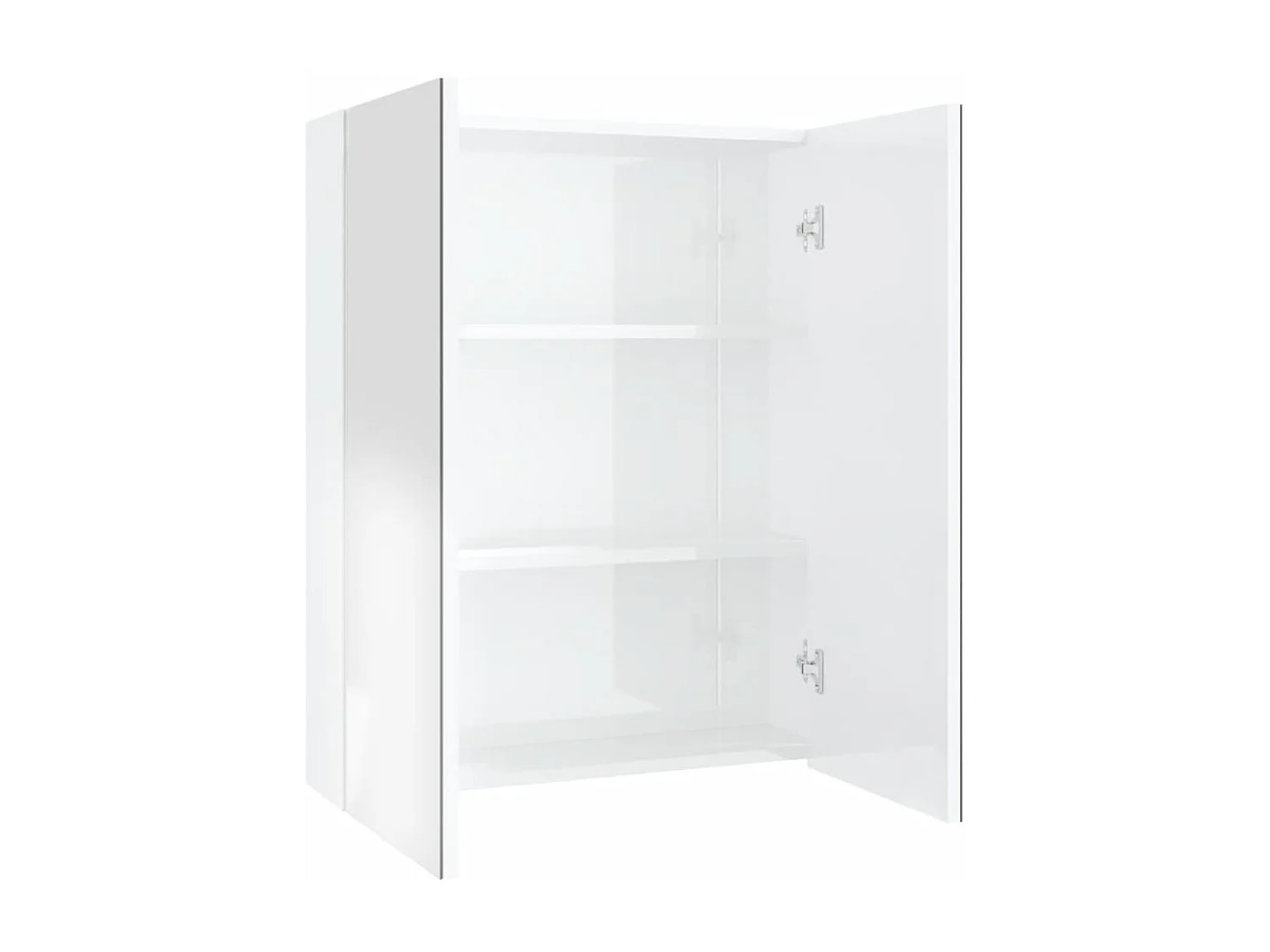 Badkamerkast met spiegel 60x15x75 cm MDF glanzend wit