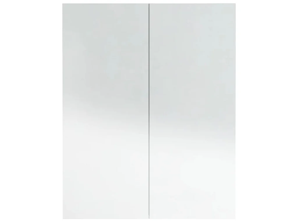 Armoire à miroir de salle de bain 60x15x75cm MDF Blanc brillant
