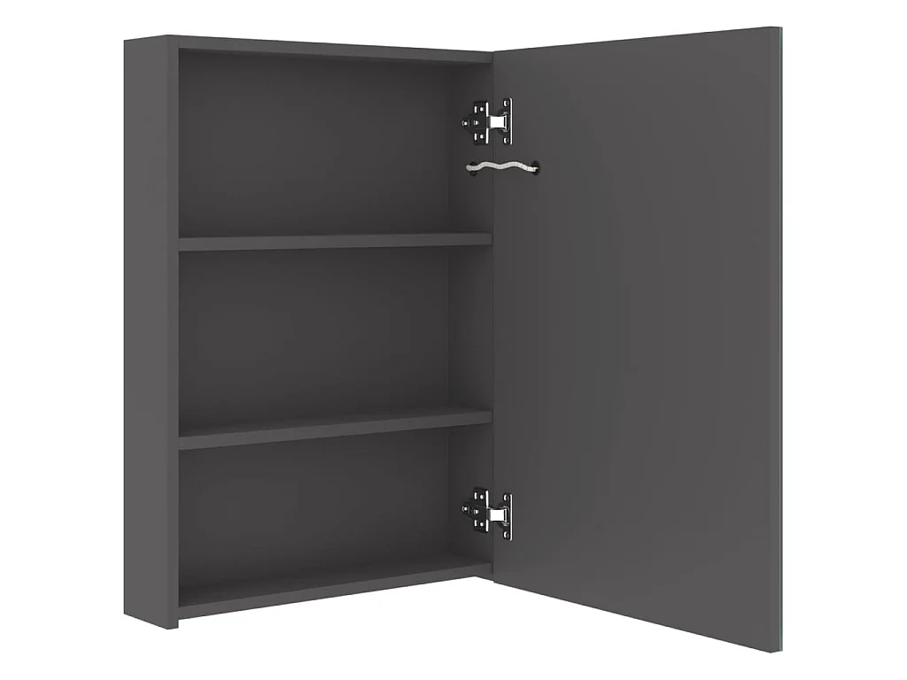 Armoire de salle de bain à miroir LED gris 50x13x70 cm