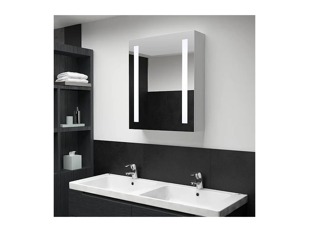Armoire de salle de bain à miroir LED 50x13x70 cm