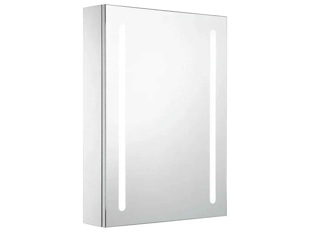 Armadietto Bagno con Specchio e LED 50x13x70 cm