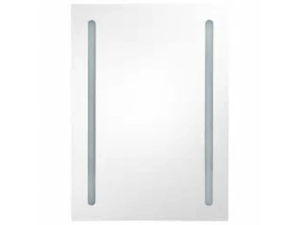 Armadietto Bagno con Specchio e LED 50x13x70 cm