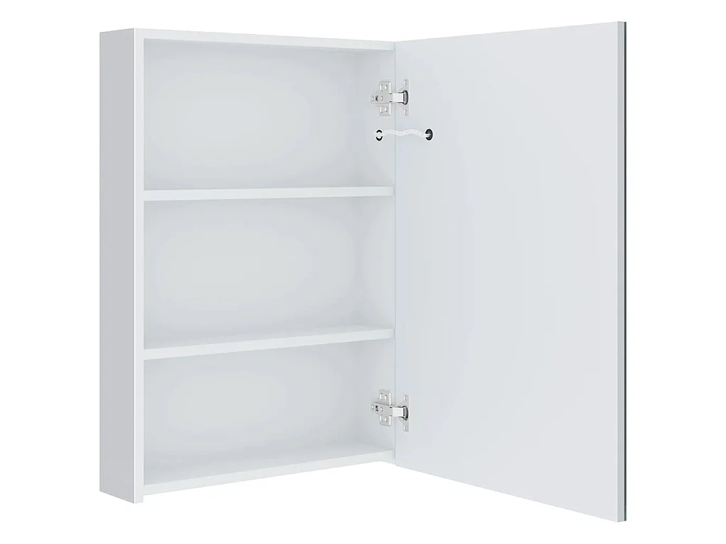 Armadietto Bagno con Specchio e LED 50x13x70 cm