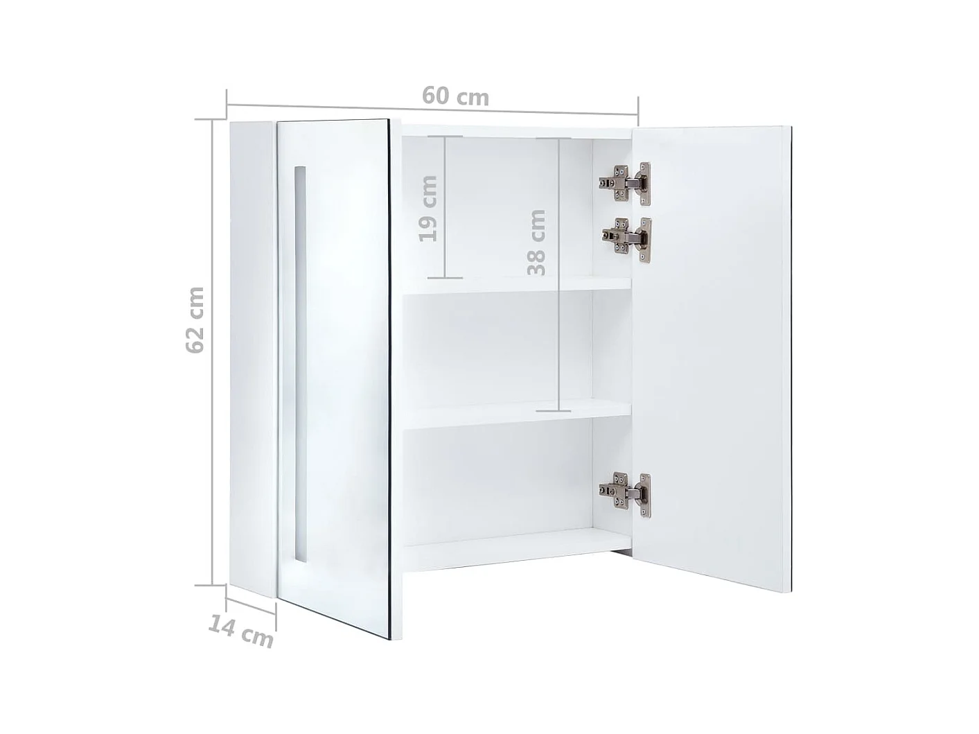 LED-Spiegelschrank 60x14x62 cm