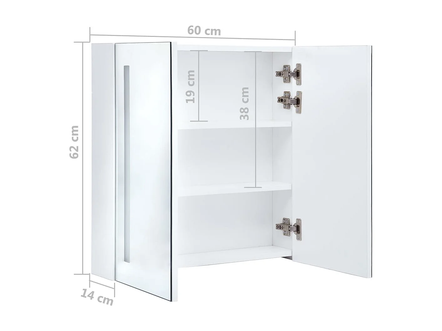 LED-Spiegelschrank 60x14x62 cm
