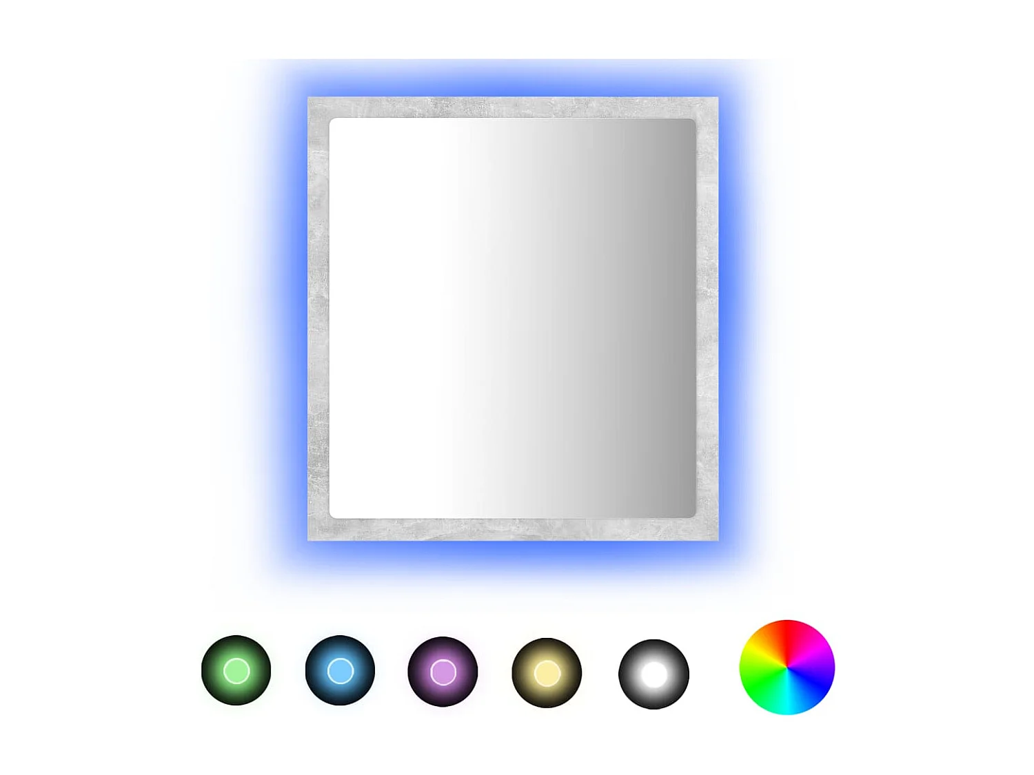 Miroir à LED de salle de bain Gris béton 40x8,5x37 cm Acrylique