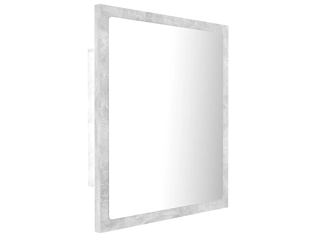 Specchio da Bagno a LED Grigio 40x8,5x37 cm in Acrilico
