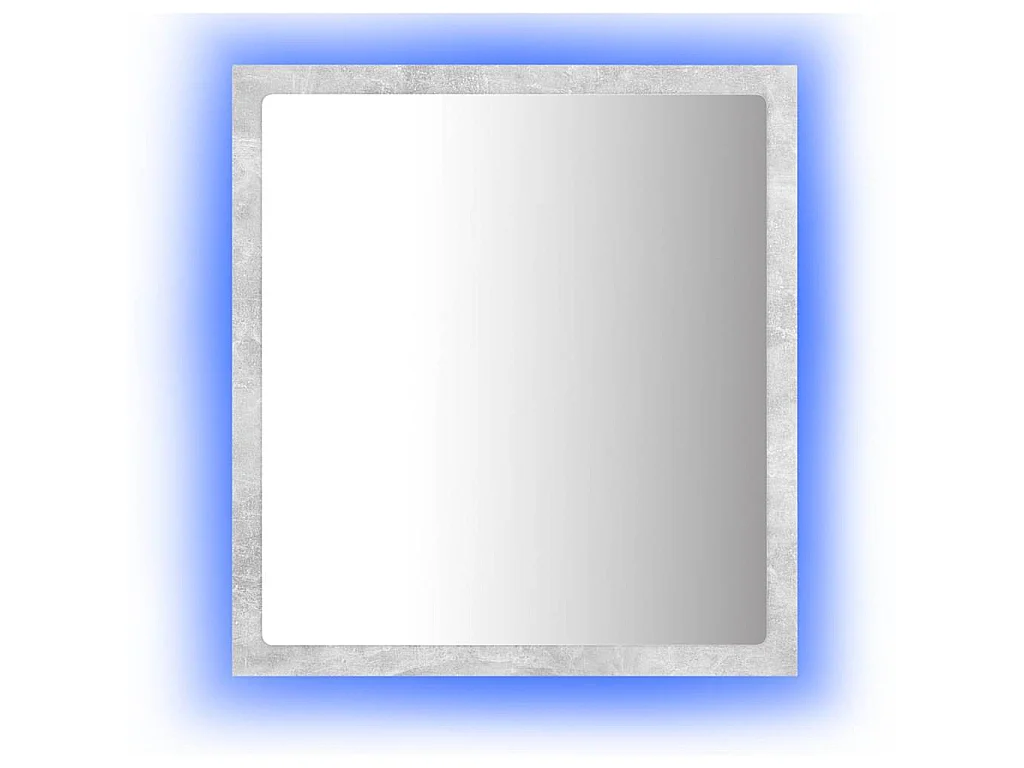 Miroir à LED de salle de bain Gris béton 40x8,5x37 cm Acrylique