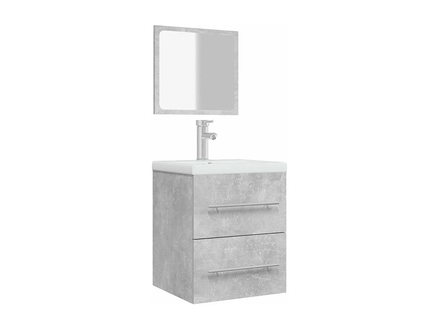 Armoire de salle de bain avec miroir Gris béton 41x38,5x48 cm