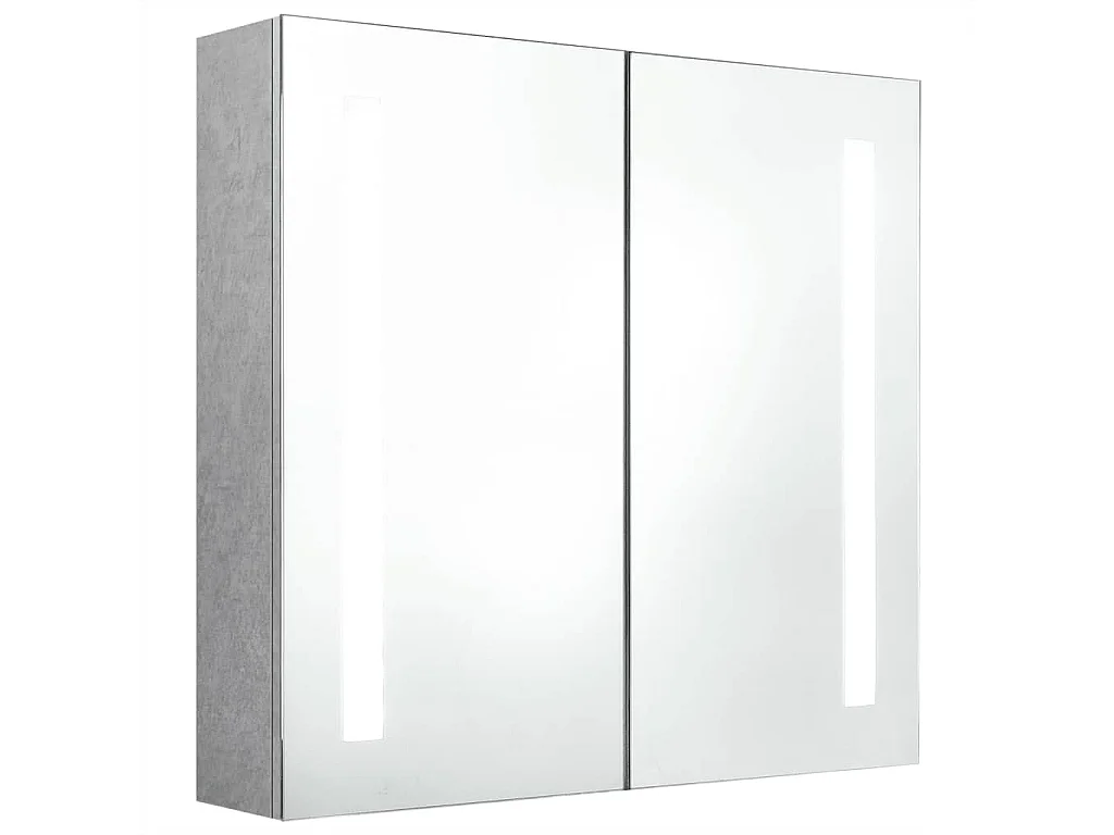 Badkamerkast met spiegel en LED 62x14x60 cm betongrijs
