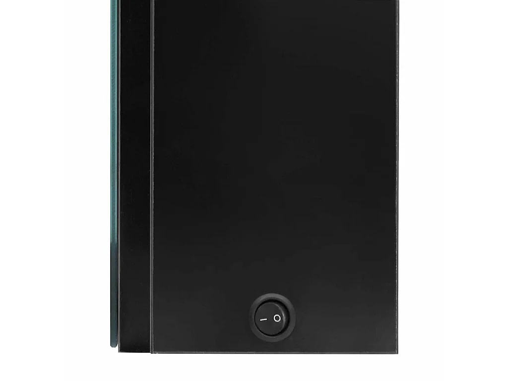 Armoire de salle de bain à miroir LED noir brillant 50x13x70 cm