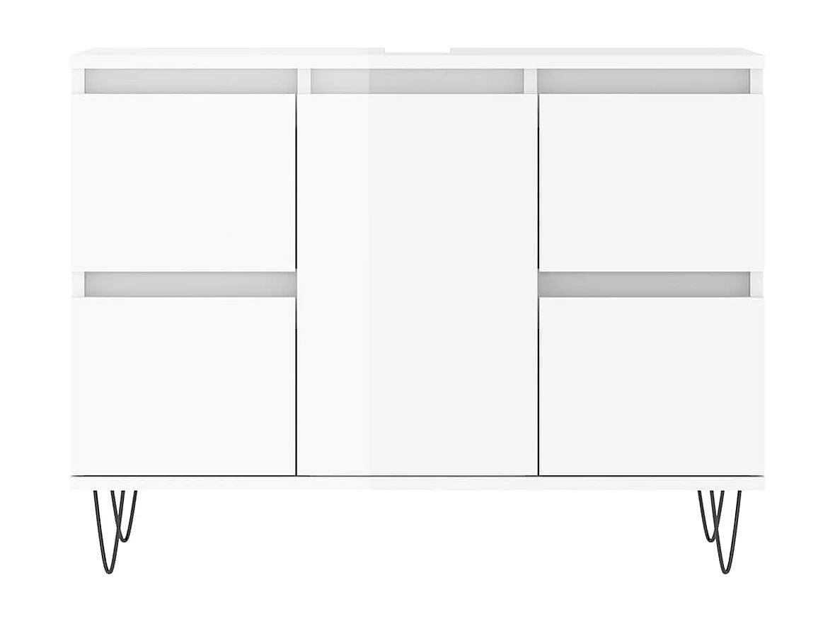 Armário WC 80x33x60 cm derivados de madeira branco brilhante