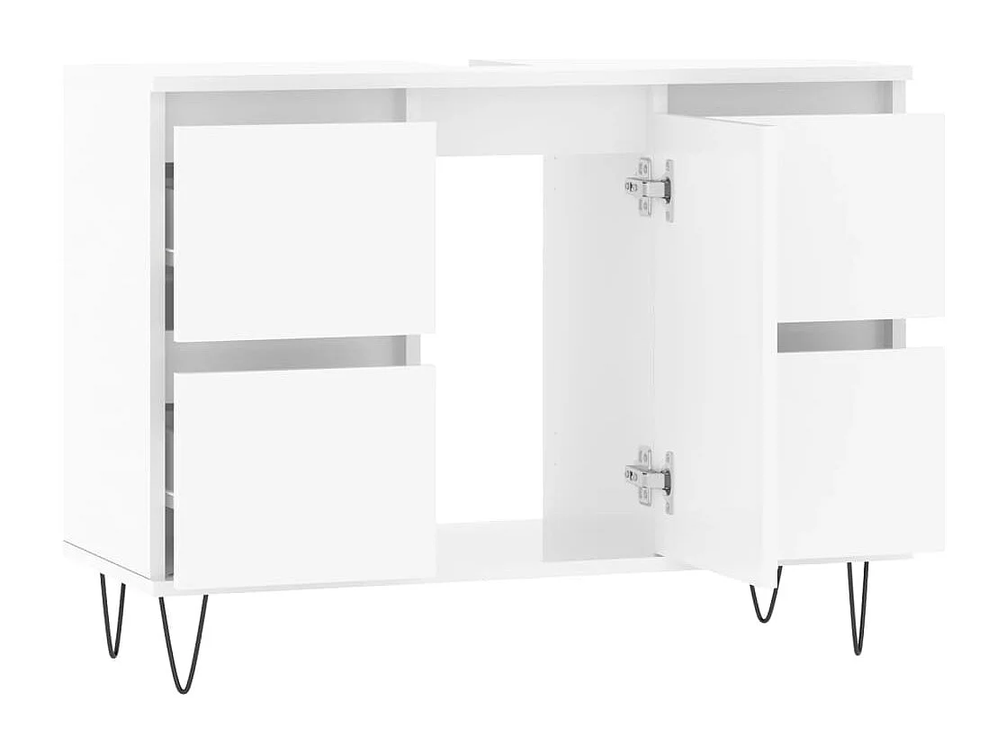 Armário WC 80x33x60 cm derivados de madeira branco brilhante