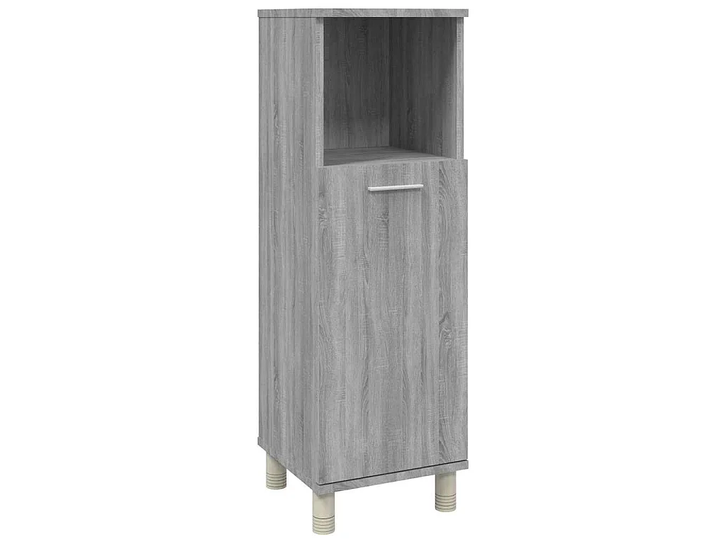 Armadietto Bagno Grigio Sonoma 30x30x95 cm in Legno Multistrato