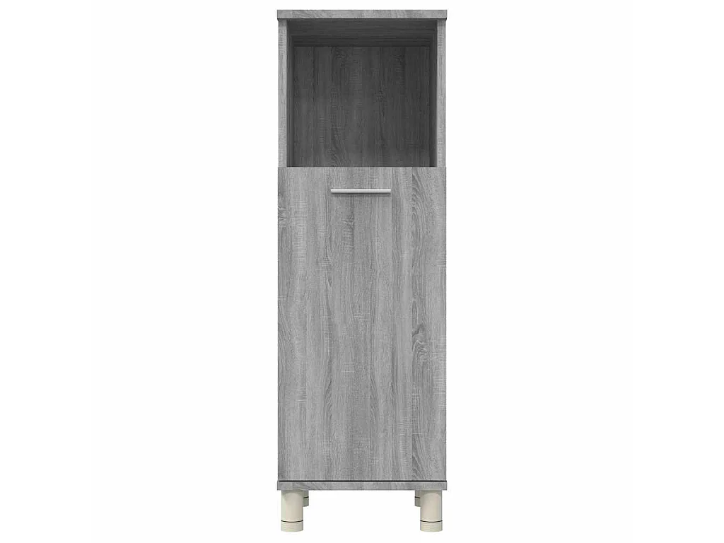 Armadietto Bagno Grigio Sonoma 30x30x95 cm in Legno Multistrato