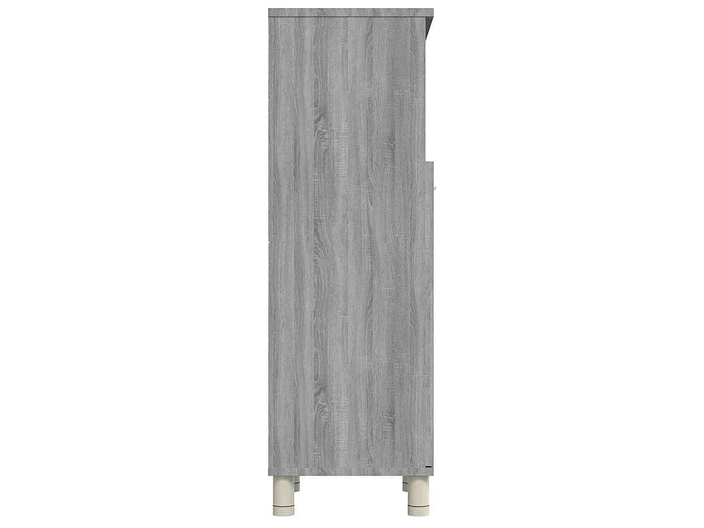 Armadietto Bagno Grigio Sonoma 30x30x95 cm in Legno Multistrato