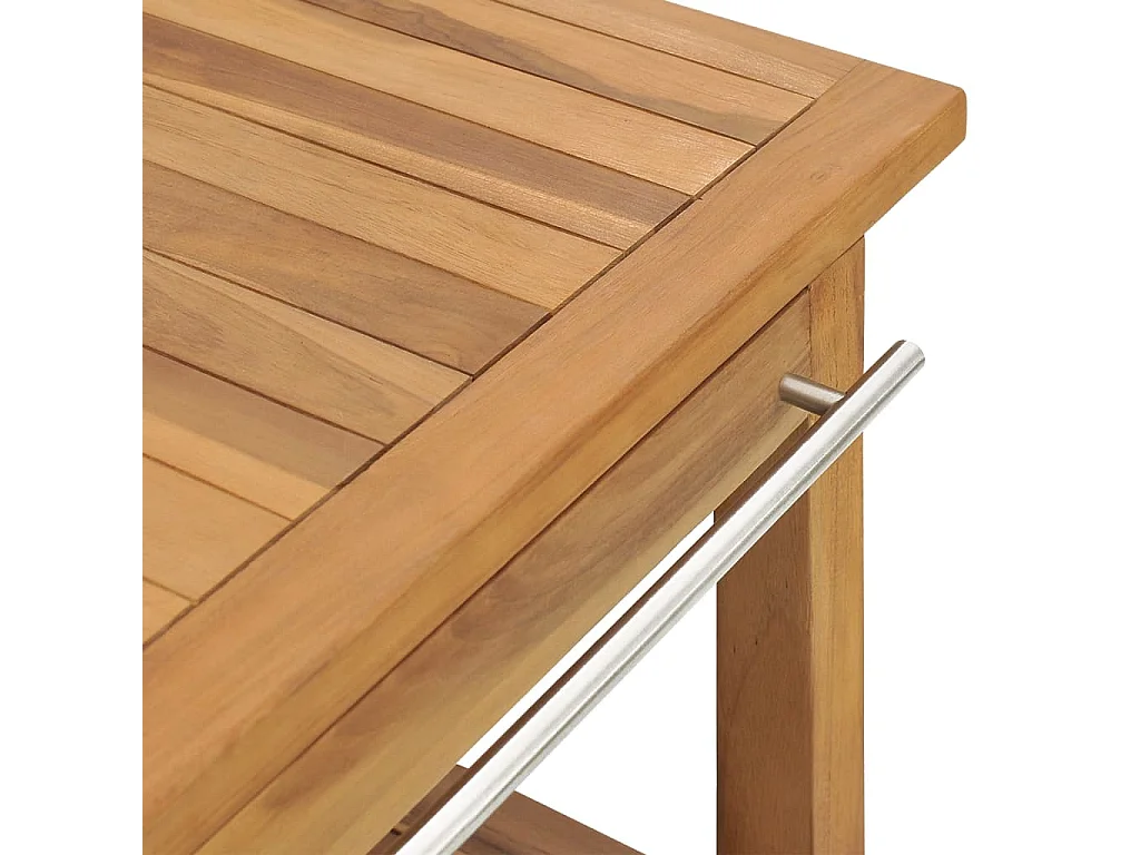 Meuble de salle de bain avec 3 paniers Teck solide 132x45x75 cm