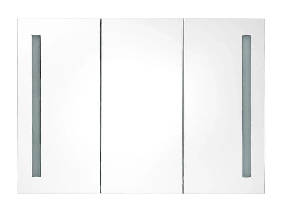 Badkamerkast met spiegel en LED 89x14x62 cm betongrijs