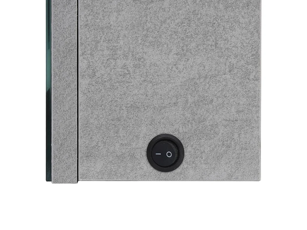Armadietto Bagno con Specchio e LED Grigio Cemento 89x14x62 cm