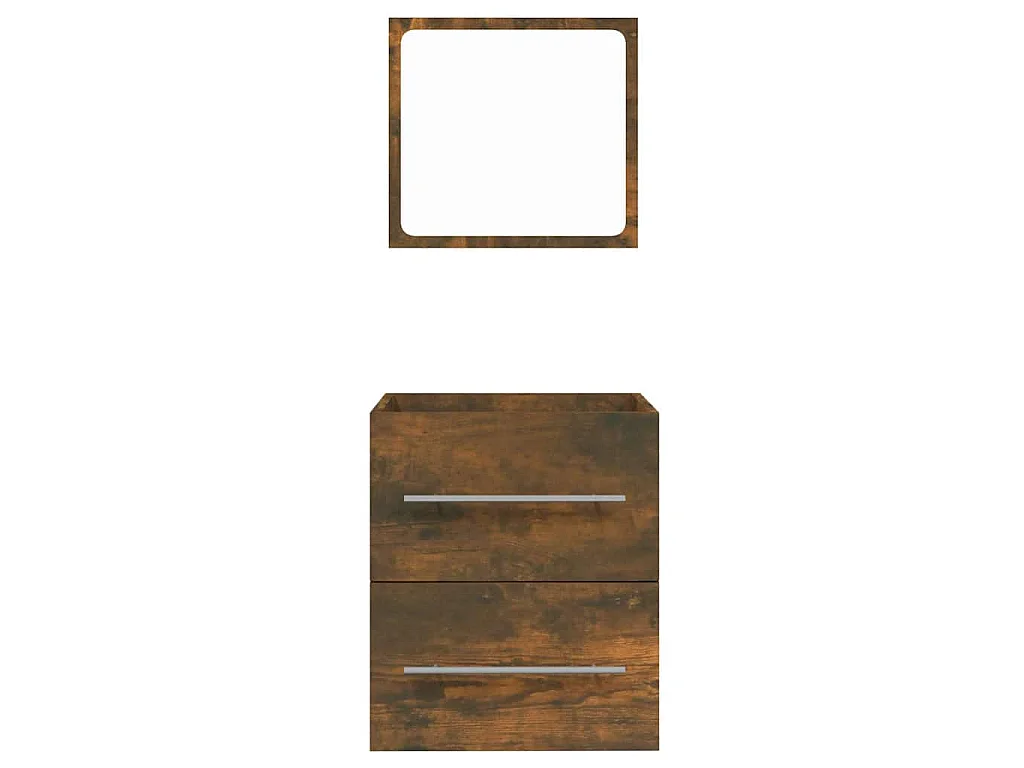 Badkamerkast met spiegel 41x38,5x48 cm gerookt eikenkleurig