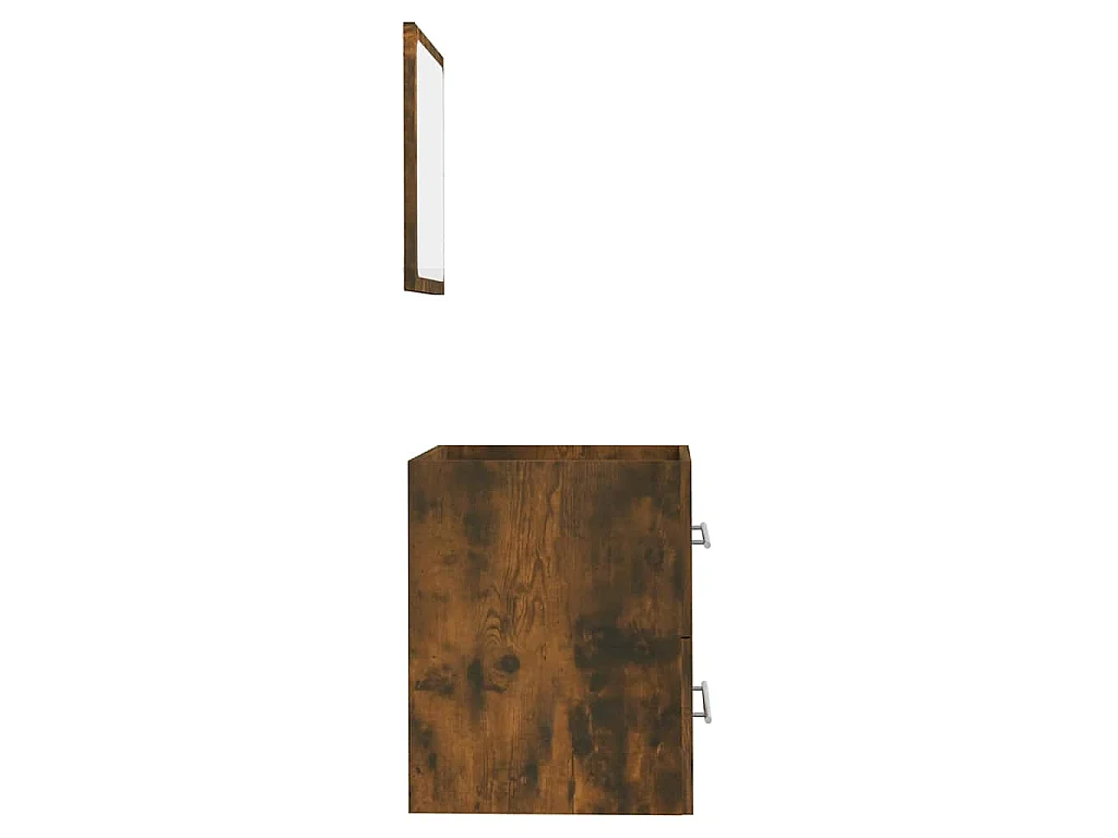 Badkamerkast met spiegel 41x38,5x48 cm gerookt eikenkleurig