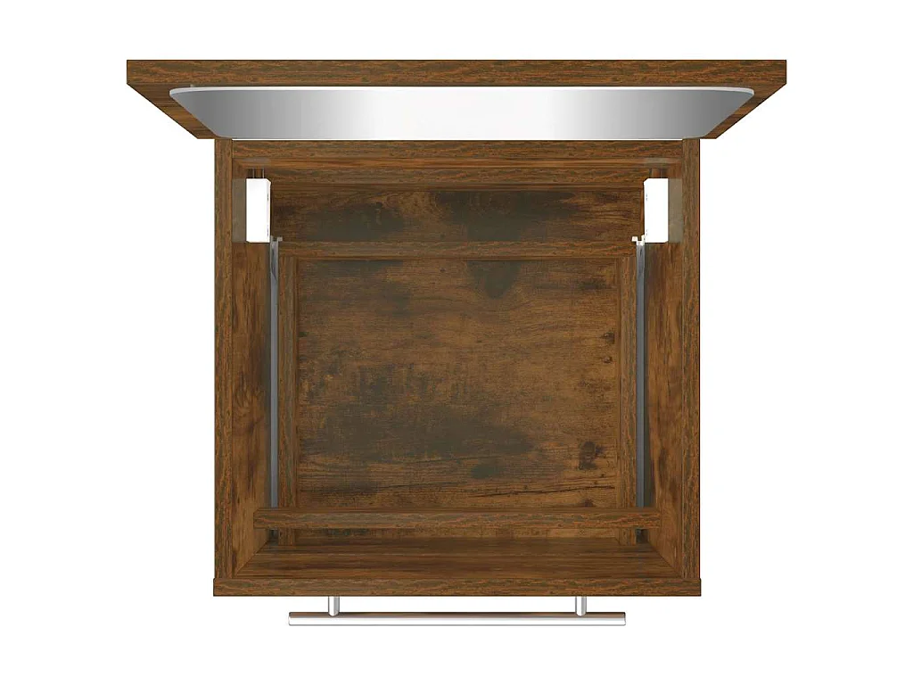 Badkamerkast met spiegel 41x38,5x48 cm gerookt eikenkleurig