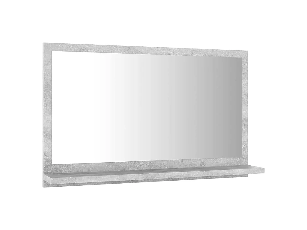 Miroir de salle de bain Gris béton 60x10,5x37 cm Aggloméré