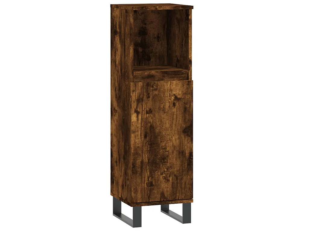 Badschrank Räuchereiche 30x30x100 cm Holzwerkstoff