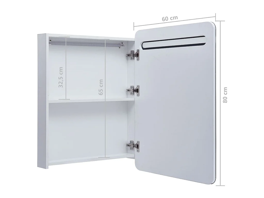 Armário espelhado para casa de banho com LED 60x11x80 cm