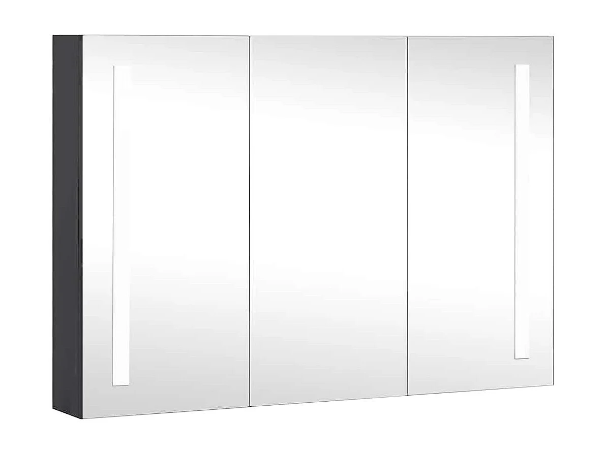 Armoire de salle de bain à miroir LED 89x14x62 cm