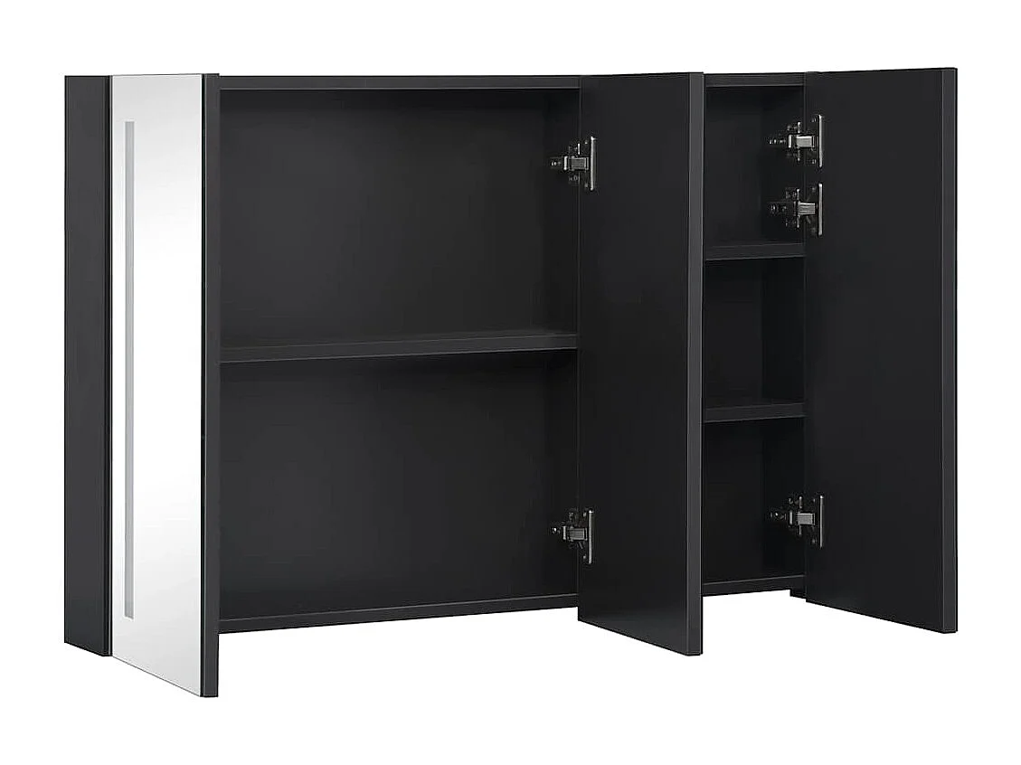 Armoire de salle de bain à miroir LED 89x14x62 cm