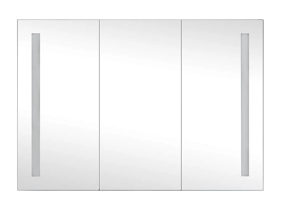 Armoire de salle de bain à miroir LED 89x14x62 cm