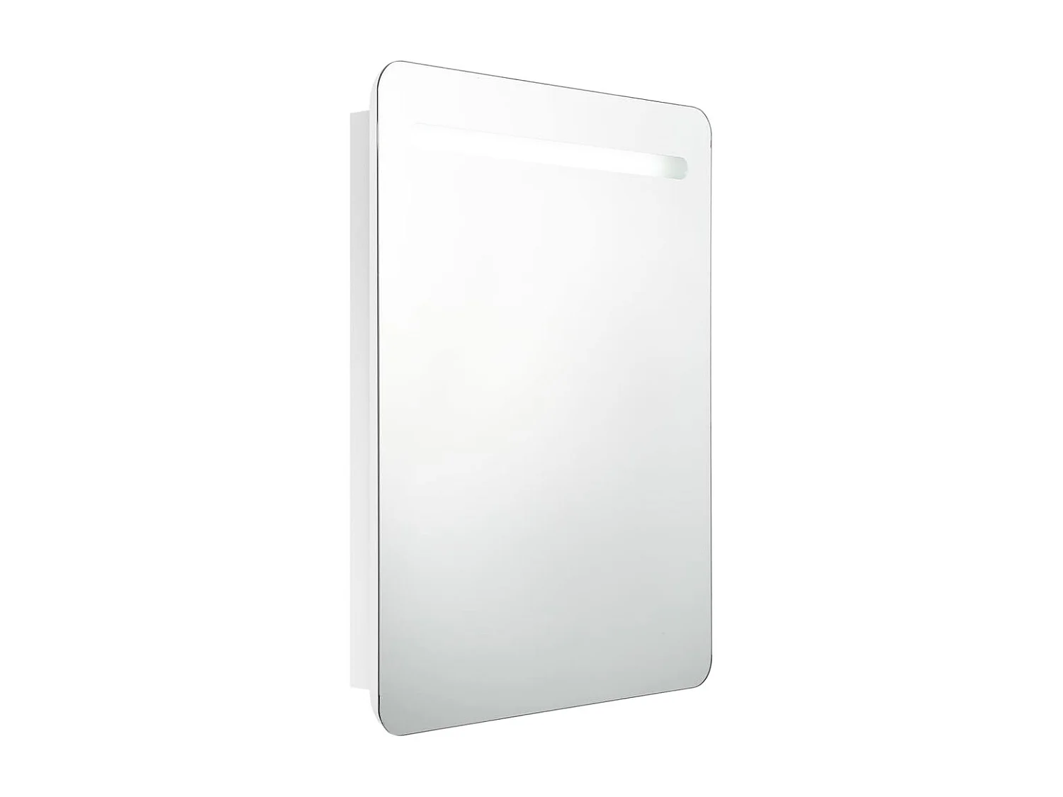 Armoire de salle de bain à miroir LED Blanc brillant 60x11x80cm