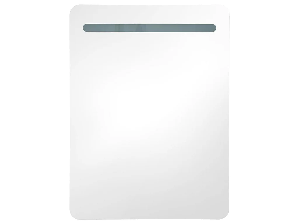 Armoire de salle de bain à miroir LED Blanc brillant 60x11x80cm