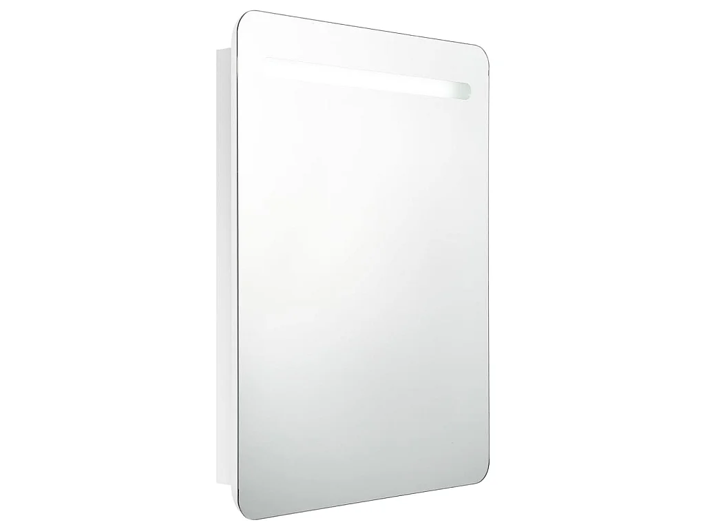 LED-Spiegelschrank fürs Bad Glänzend Weiß 60x11x80 cm