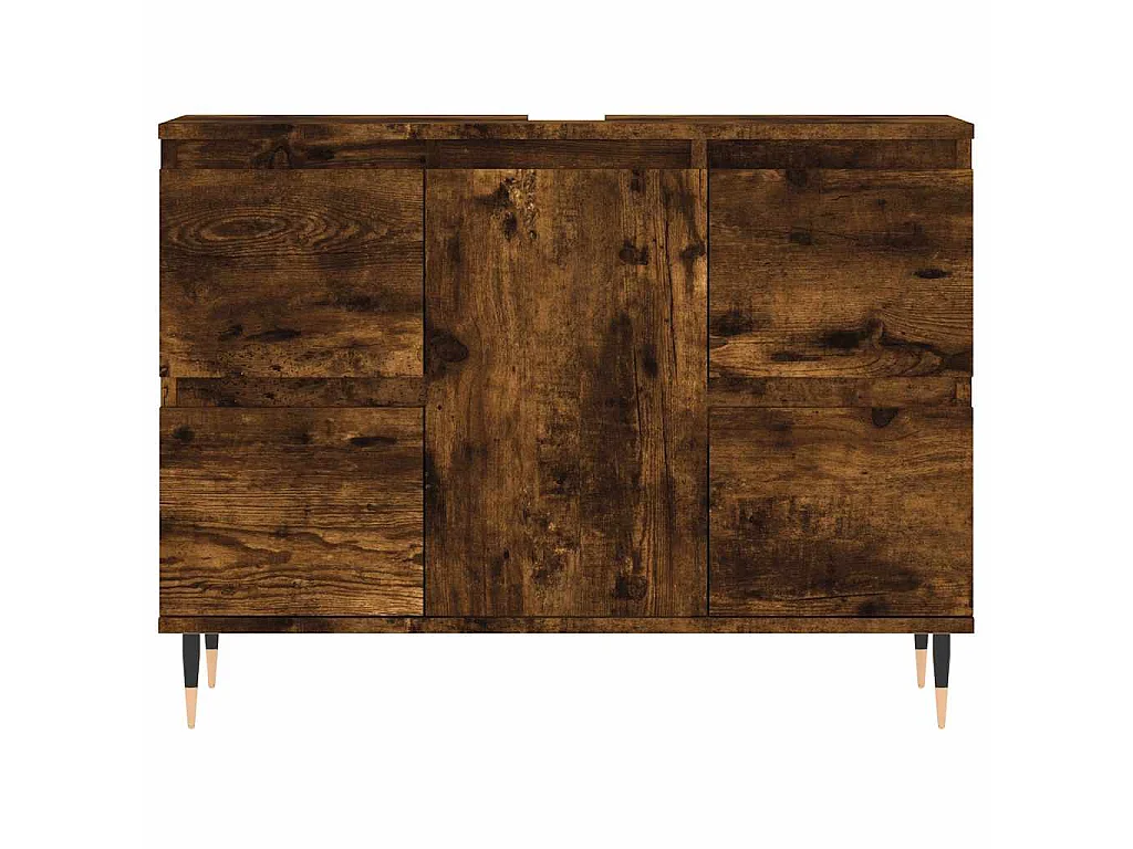 Armadietto Bagno Rovere Fumo 80x33x60 cm in Legno Multistrato