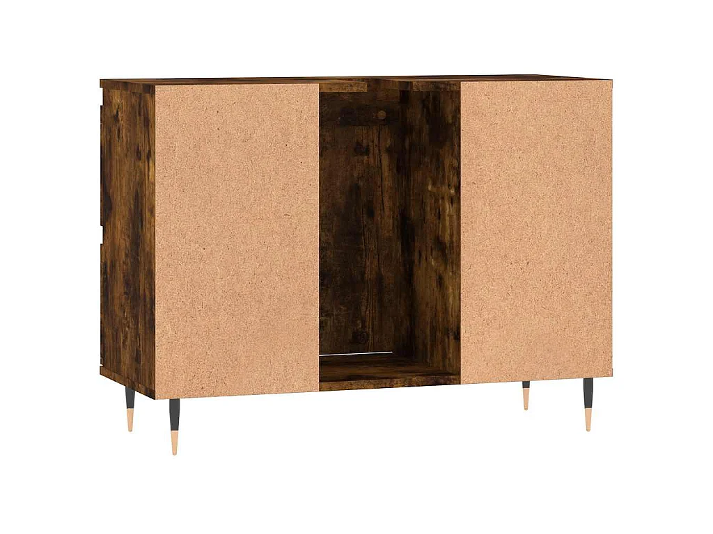 Armadietto Bagno Rovere Fumo 80x33x60 cm in Legno Multistrato
