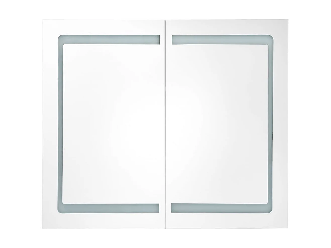 Armoire de salle de bain à miroir LED gris 80x12x68 cm