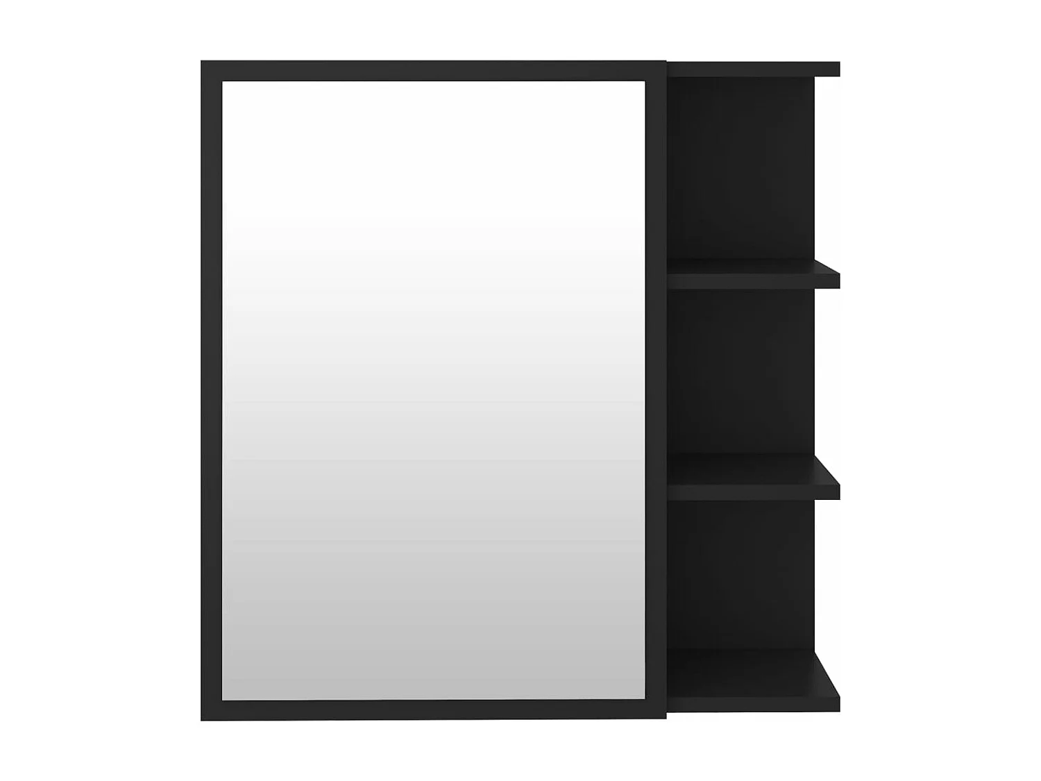 Armoire à miroir de salle de bain Noir Bois d’ingénierie