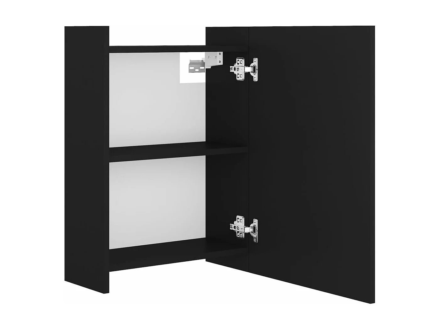 Armoire à miroir de salle de bain Noir Bois d’ingénierie