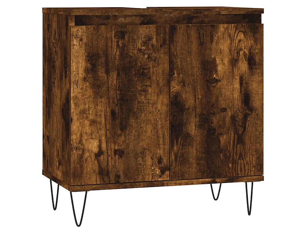 Armoire de bain chêne fumé 58x33x60 cm bois d'ingénierie