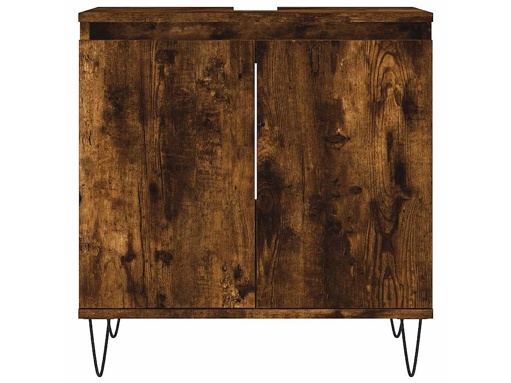Armoire de bain chêne fumé 58x33x60 cm bois d'ingénierie