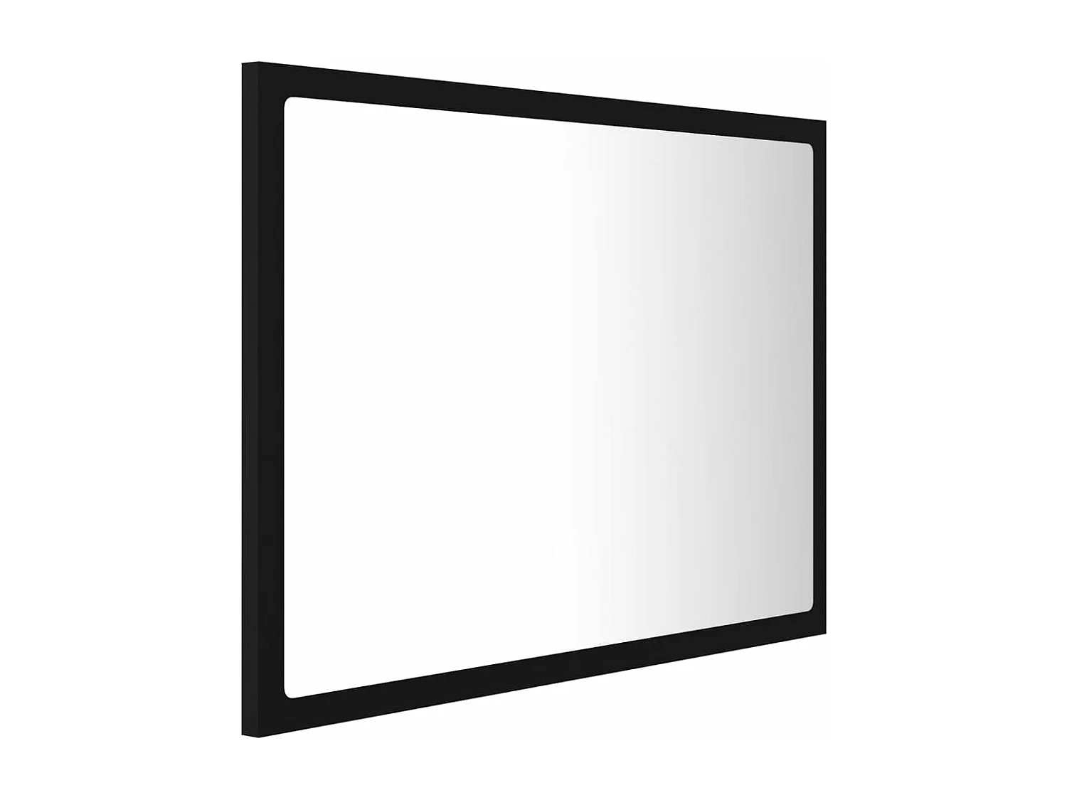 Miroir à LED de salle de bain Noir 60x8,5x37 cm Acrylique