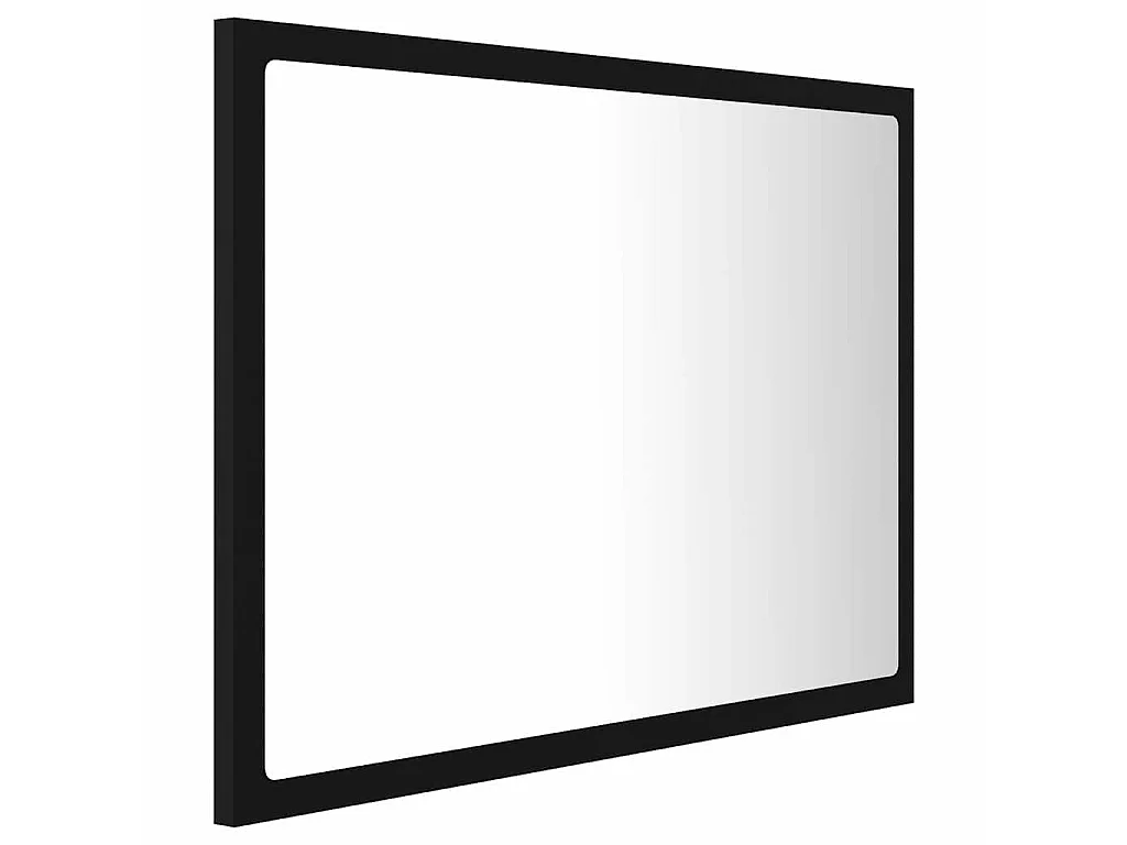 Espejo de baño acrílico negro brillo 60x8,5x37 cm