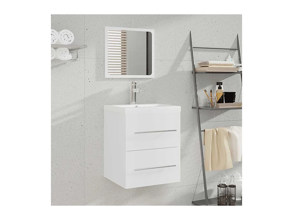 Armoire de salle de bain avec miroir Blanc 41x38,5x48 cm